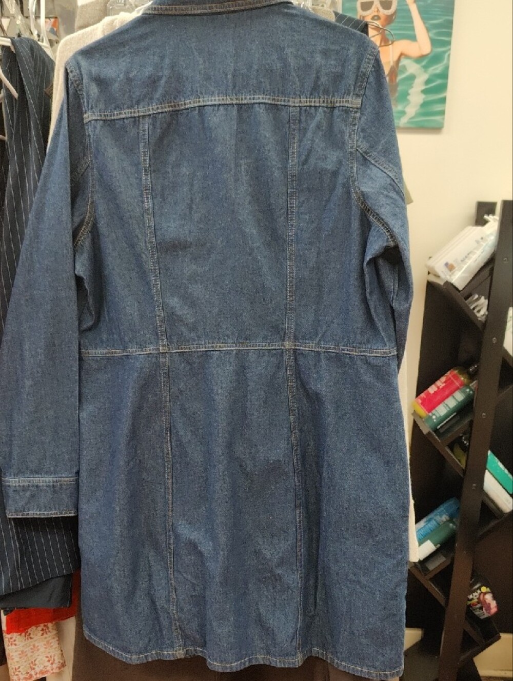 Frye Blue Denim Button-Front Long Sleeve Dress - Picture 7 of 7